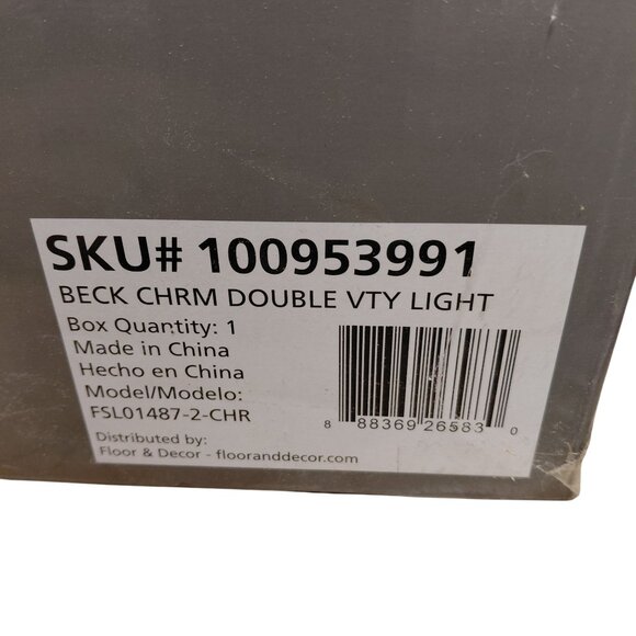 Studio Design Beck Chrm bathroom sink light fixture new silver tone extra bulbs - Picture 7 of 9